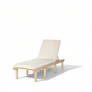 Sedia da Spiaggia Pieghevole in Legno con Cuscino in Schiuma, Design Minimalista, Sedia Lounge da Esterno con Gambe Affusolate, Schienale Solido in Tessuto Poliestere - Product Image 1