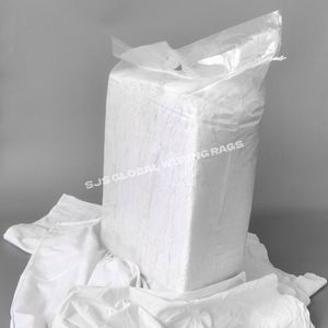 Chiffons de coton 100% recyclés, coupés en morceaux de 60-100 cm, 10 kg et 15 kg de chiffons de coton blancs pour le nettoyage industriel - Product Image 1