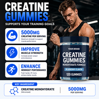 Gummies de créatine monohydrate sans sucre saveur myrtille pour le soutien de la musculation et l'entraînement – Marque privée OEM/ODM