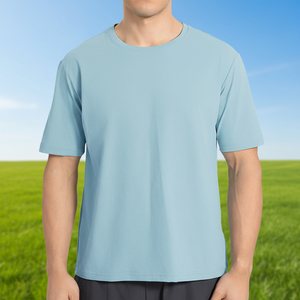 T-shirt homme 106653 Force Vintage à coupe décontractée, poids moyen, manches courtes, tricoté uni, anti-boulochage, motif carbone chiné sur le devant, grande taille haute - Product Image 1