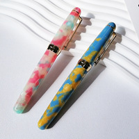 Stylo plume de luxe en plastique Majohn S9 avec tête remplaçable, pointe en acier inoxydable, boîte cadeau pour l'écriture