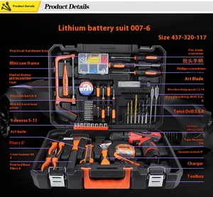 Ensembles d'outils électroniques de 106 pièces, outils à main et perceuse électrique au lithium, ensembles d'outils de perçage électrique - Product Image 4