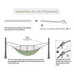 Outdoor <strong>Double</strong> Camping <strong>Hammock</strong> Nylon Fabric Portable Travel Outdoor Camping Hanging Sleeping <strong>Hammock</strong> <strong>with</strong> Mosquito - Product Image 4