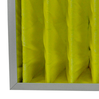 Nouveau filtre à air plissé à efficacité moyenne avec cadre en aluminium, filtre à panneaux en fibres synthétiques F8, système de purification d'air pour la ventilation HVAC