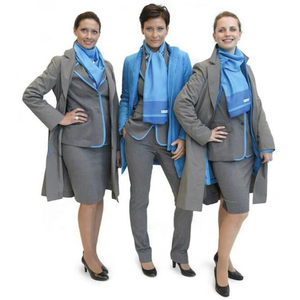 ชุดยูนิฟอร์มพนักงานต้อนรับบนเครื่องบินแบบกำหนดเอง 5 ชิ้น ประกอบด้วยเสื้อแจ็คเก็ต เสื้อเชิ้ต กระโปรง กางเกงขายาว - Product Image 2