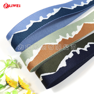 סרטים ארוגים ג'קארד טרילין גליים בעובי 38 מ\"מ (1.5 אינץ') במגוון צבעים לתיקים, חגורות וטקסטיל, רצועות ניילון. - Product Image 6