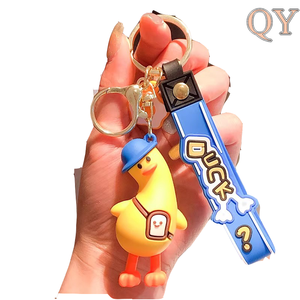 QY Kawaii Yellow <b>Duck</b> Keychain Cute Cartoon Character Pendant Lanyard Key Ring Bag Charm Gift for Kids Women - Product Image 6