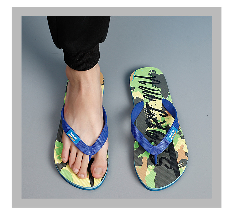 Custom Logo Design PE Filp Flops Men Summer Beach Shoes Printing Filpflops Slippers