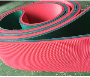 Banda Transportadora Uni Belting OEM de PVC con Patrón Rugoso, Recubierta de Goma Roja, 5.0 mm de Grosor, 4000 mm de Ancho - Product Image 1