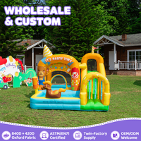 Château gonflable intérieur/extérieur pour enfants, combo château gonflable, château de saut, structure de jeu avec toboggan et piscine à balles