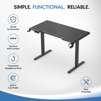 Bureau d'ordinateur réglable en hauteur électrique AOR, design ergonomique, bureau simple ou double, bureau debout, bureau noir