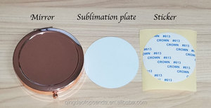 San valentino regalo per la festa della mamma 70mm pulsante argento colore specchio compatto sublimazione tasca specchio bianco - Product Image 5