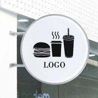 Boîte lumineuse personnalisée avec logo pour boutique Boîte lumineuse ronde Boîte lumineuse circulaire sans cadre en acrylique pour l'extérieur LED