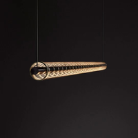 Suspension cylindrique nordique abat-jour acrylique en verre lustre long îlot de cuisine pour étude de table à manger de bar