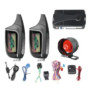 Sistema de Seguridad de 2 vías para coche, alarma TW02 con mando a distancia LCD, transmisor bidireccional, de lujo, negro, DC 12V, Universal, 2 uds.