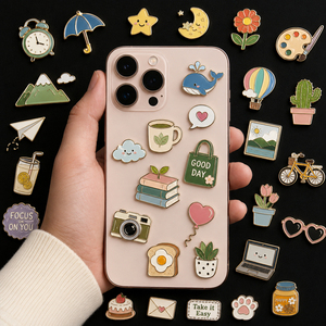 Autocollants métalliques personnalisés, badges, épingles en émail pour téléphone portable, autocollants métalliques pour téléphone portable - Product Image 3