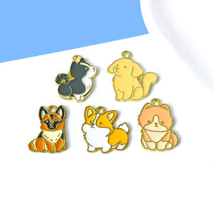 Pendentifs en émail de chat et de <span class=keywords><strong>chien</strong></span> de dessin animé, breloques en métal, fabrication de bijoux faits à la main, accessoires de fabrication de colliers et de boucles d'oreilles mignons pour animaux - Product Image 3
