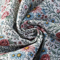 Tela Popelina de Algodón 100% Ligera con Estampado Floral Digital, Acepta Diseños Personalizados, 80x80 cm, para Niñas