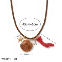 Nouveau Collier Tendance Simple avec Pendentif Étoile de Mer en Corde, Design Animal Personnalisé, Petit Collier Pendentif à la Mode