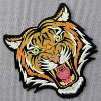 Patch brodé personnalisé motif tigre pour vêtements, en tissu écologique et PU, fabriqué en feutre durable