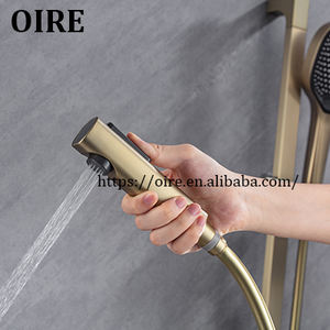 Ensemble <span class=keywords><strong>de</strong></span> <span class=keywords><strong>douche</strong></span> en laiton à glissière réglable, système <span class=keywords><strong>de</strong></span> pluie dissimulé en or brossé à poignée unique avec noyau <span class=keywords><strong>de</strong></span> valve en céramique <span class=keywords><strong>pour</strong></span> villas - Product Image 4