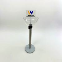 Sistema de gestión de colas de estante de bolos acrílico personalizado, puntal de cinturón retráctil con panel publicitario para estantes de supermercado