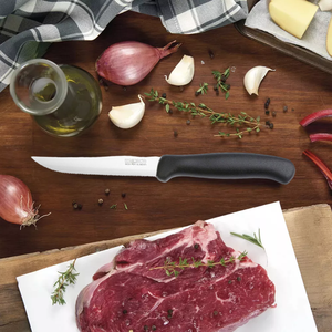 Set di 6 Coltelli da Bistecca Italicus Neri con Lama in Acciaio Inossidabile Lavabili in Lavastoviglie Taglio di Precisione Prodotto di Lunga Durata - Product Image 6