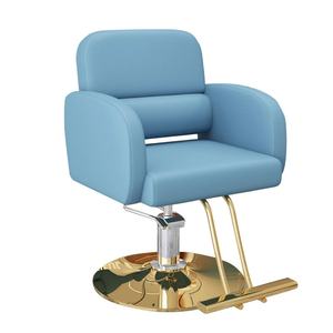 Chaise de salon de coiffure moderne pivotante réglable en gros, en cuir personnalisé, couleur acier inoxydable, tendance - Product Image 6