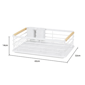 Accessoire de cuisine en fil métallique une couche assiette de séchage bol tasse cuillère support de rangement organisateur avec plateau d'égouttage - Product Image 4