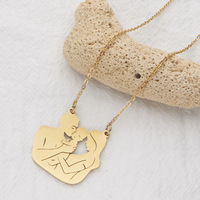 Collier de couples maman en acier inoxydable avec image personnalisée de la famille