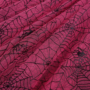Tela de Tul con Diseño de Telaraña Rosa Intenso KT38-3 al por Mayor para Disfraces de Halloween, Decoraciones de Fiestas Góticas, Diseño Personalizado al por Mayor - Product Image 3