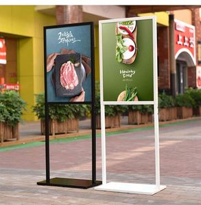 Outdoor Portable Metal H-Type <b>Frame</b> Double-Sided Modern Pavement/Sidewalk Sign Poster Stand 82x26x66cm Tension Fabric - Product Image 1