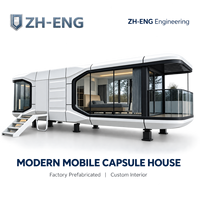 Maison capsule spatiale préfabriquée de luxe personnalisable, maison modulaire mobile pour les centres de villégiature, les campings et les projets de glamping