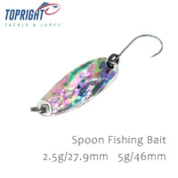 Leurre de pêche cuillère Top Right LP037 2.5g/5g, leurre à paillettes en métal avec hameçons, spinner artificiel en cuivre imitation coquille d'ormeau pour achigan