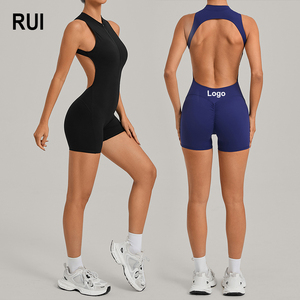 Combinaison de yoga taille haute pour femme RUIQUWIN, effet push-up, avec logo personnalisé, dos nu, anti-humidité, tenue de sport et fitness - Product Image 1