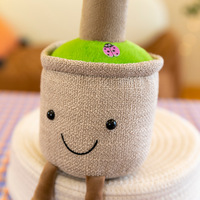 Vente en gros de jouet en peluche super doux de 35 cm en forme de plante à poils de dragon - Succulente verte, décoration anti-stress pour anniversaire