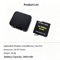 Baterai Kamera Aksi Pengganti 2000mAh Kompatibel Insta360 ACE ACEPRO 2H Daya Tahan Lama Baterai Lithium-Ion Isi Ulang