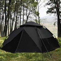 Tenda Camping Otomatis Anti Air Oxford Lapis Ganda 3-4 Orang Satu Kamar Tidur Ruang Luas Keluarga untuk Backpacking Hiking