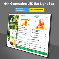 Panneau publicitaire LED étanche avec cadre en aluminium noir, boîtes lumineuses pour cartes de table, barres lumineuses publicitaires pour restaurants et salons de thé