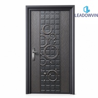 Porte d'entrée antivol en aluminium moulé, porte extérieure métallique haute sécurité pour villa, taille personnalisée