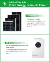 Système solaire hybride 15 kW hors réseau, station d'alimentation au lithium-ion 10 kW MPPT, service tout-en-un, système de montage de modules photovoltaïques, kit complet