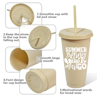 Gobelets en plastique de 24oz avec couvercles et pailles Gobelets réutilisables Gobelets colorés en plastique pour fêtes anniversaires Tasse de voyage