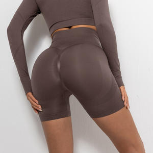 Pantalones cortos transpirables de compresión para mujer, Shorts sin costuras de cintura alta, Control de barriga, entrenamiento, Fitness activo - Product Image 6