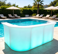 Comptoir de bar mobile lumineux à LED RGB, mobilier de bar pour événements extérieurs, discothèques, mariages, fêtes, étanche - Grande Vente