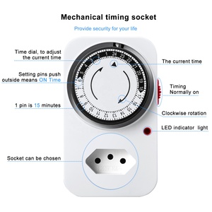 Temporizador Mecánico <span class=keywords><strong>de</strong></span> 24 Horas con Enchufe Eléctrico <span class=keywords><strong>de</strong></span> 10A 127/220V para Uso Comercial en <span class=keywords><strong>Brasil</strong></span> - Product Image 2