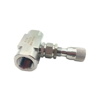 GOGO Micro vanne à pointeau de régulation 1/8 1/4 3/8 1/2 vanne à pointeau à filetage femelle en acier inoxydable 304 vanne d'échantillonnage de débit de régulation de gaz