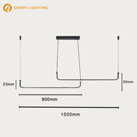 Luxueux lustre suspendu en aluminium Table à manger îlot de cuisine 18w 3CCT Long linéaire moderne LED suspension