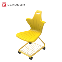 Chaise de réunion de bureau portable en plastique LEADCOM L-M02, chaise ergonomique pour salle de formation, salle de classe scolaire