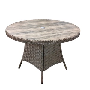 Modern Outdoor Dining <strong>Table</strong> with Durable Aluminum Frame and <strong>Stable</strong> Rattan for Leisure and Entertainment at Home - Product Image 5