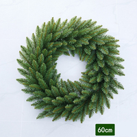 Guirlande de Noël en rotin artificiel vert de 30/40/50/60 cm en gros pour la décoration murale extérieure de la maison